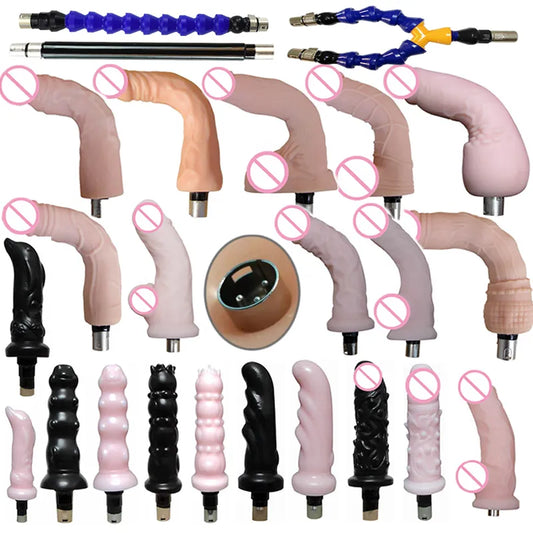 Flexible And Bendable Sex Machine 3XLR Attachment Dildo Suction Cup Anal Plug Love Machine Extension Rod For Women Products