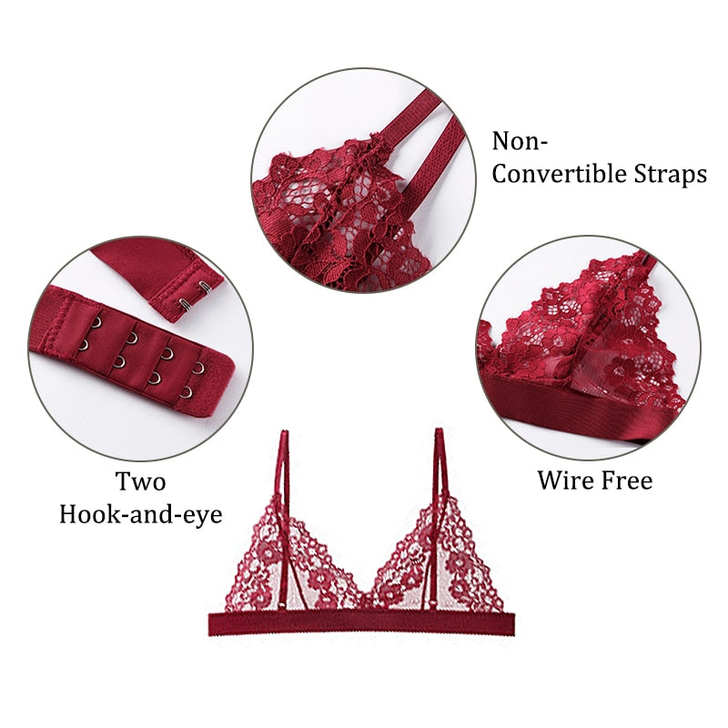 1 Pcs Sexy Bra For Woman Lace Thin Underwear Female Transparent Bras For Women Lace Sexy Lingerie Bralette For Ladies BANNIROU - kinkykings