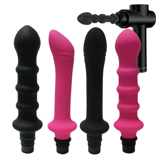 Masturbator Fascia Gun Adapter Attachements Massage Head to silicone Dildo Sex Toys for Women Vibrators Penis