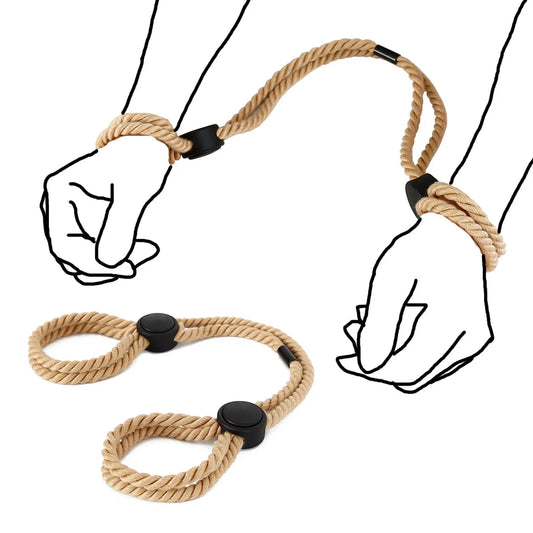 BDSM Adjustable Cotton Rope Sex Handcuffs Bondage Restraints Erotic Accessories Ankle Cuff for Adult Product Flirting Sexy Game