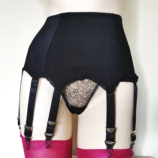 10 Buckles Sexy Thigh Garter Belt for Women Men Black Suspender Belt Exotic Lingerie Garters for Stockings Pantyhose