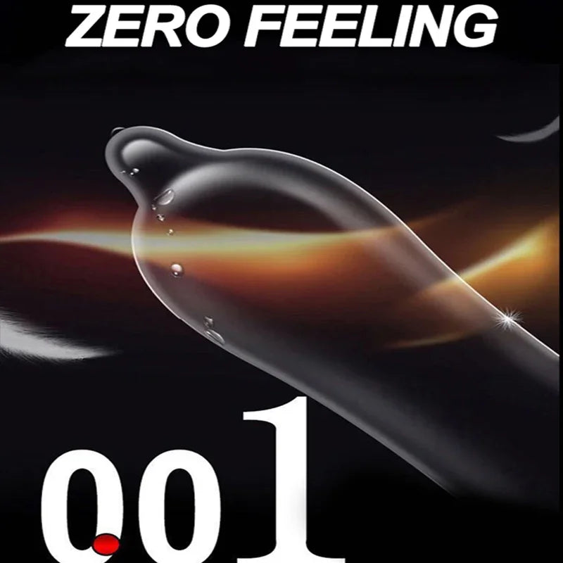 0.01 Ultra Thin Condoms for Men Ejaculation Delay Ice Hot Feeling Latex Condom Penis Sleeve Vaginal Stimulation Dult Sex Toys