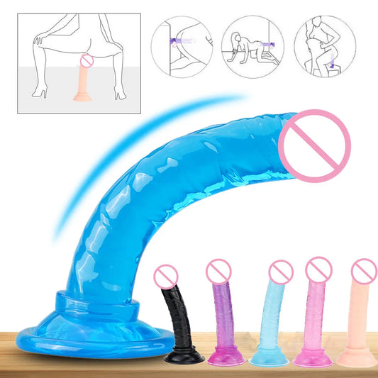 Soft Dildo Anal Plug Women Sexy Toys Artificial Penis With Suction Cup Black Cock Adult Sex Products Shop Buttplug For Man Woman