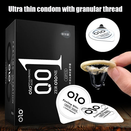 0.01 Ultra Thin Condoms for Men Ejaculation Delay Ice Hot Feeling Latex Condom Penis Sleeve Vaginal Stimulation Dult Sex Toys