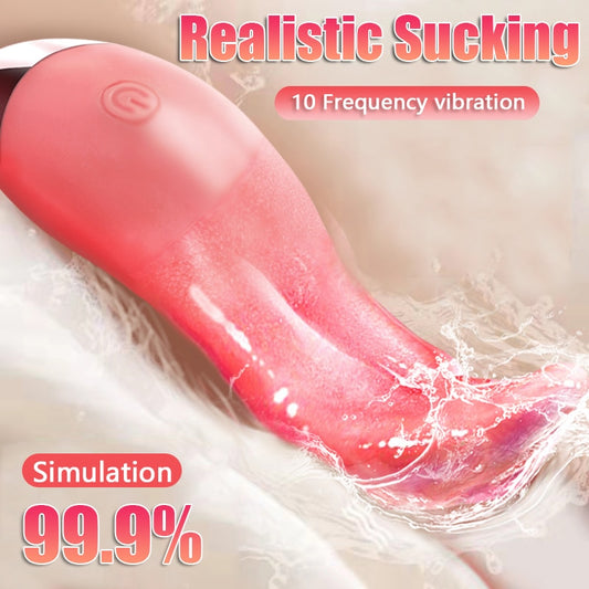 10 Modes Tongue Licking Vibrator For Female G Spot Clitoral Stimulator Dildo Nipple Masturbator Vibrators Sex Toys For Women - kinkykings