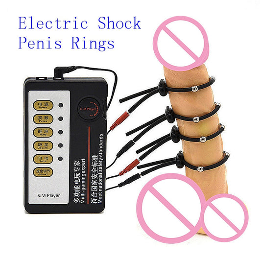 Sex Products Electric Shock Penis Rings Pulse Body Massager Medical Themed Toys Delay Ejaculation Sex Toys for Men Masturbation - kinkykings