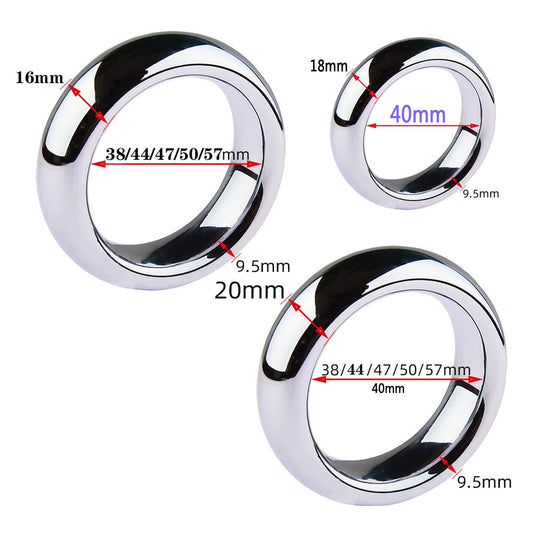 6 Size Metal Cock Ring Sex-Toys For Men Penis bondage lock Delay Ejaculation Penis Rings Weight Cockring Sex Toys For Adults 18 - kinkykings