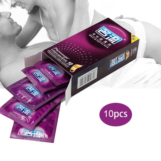 10 Pcs Super Thin Condom Men Lubricated Threaded G Spot Natural Rubber Comdoms Sex Toy Products For Men - kinkykings