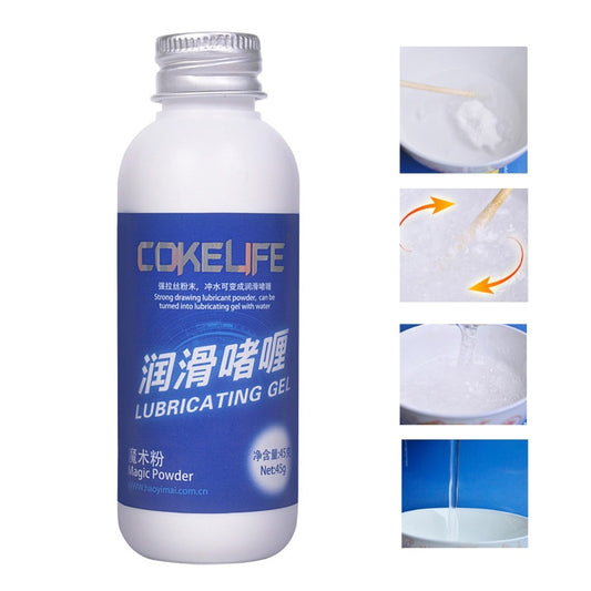 COKELIFE Magic Powder Lubricant Mix With Water 1 bottle Create 450ml Water Based Lubricants Vaginal Lube Oil Anal Sex Grease - kinkykings