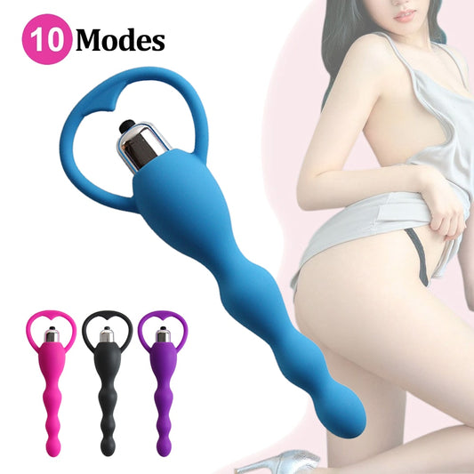10 Modes Anal Plugs Vibrator Masturbator Sex Toys for Couples Prostate Massage Secret Butt Dildo Silicone Aldults Products 18+ - kinkykings
