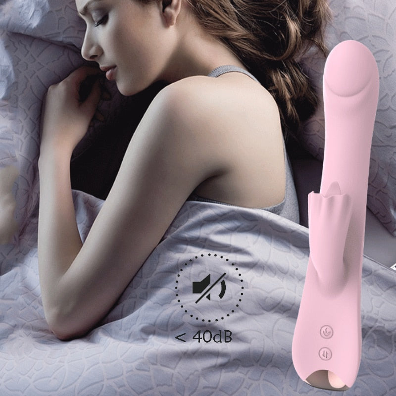 10 Speeds Powerful Dildo Vibrator Female Automatic Telescopic Clitoris Stimulator Tongue Licking Massager Sex Toy for Womans - kinkykings