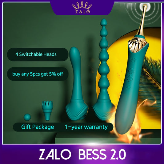 ZALO BESS 2.0 G-spot vibrator soft silicone clitoral stimulation usb Double motor Retro massager adult sex toys for women - kinkykings