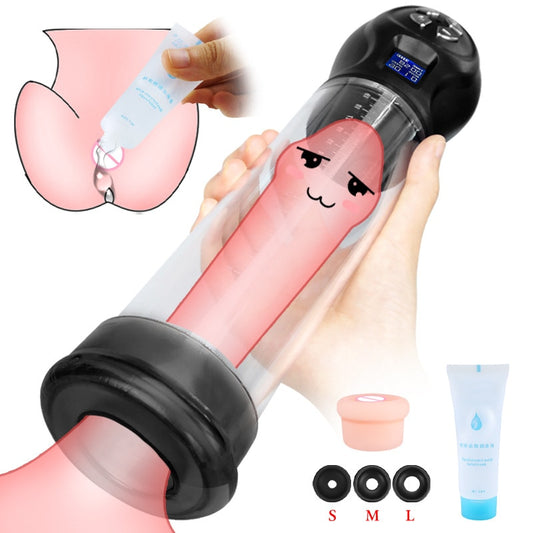 Pump Penis Enlargement, Lubricant,  Electric Penis Pump For Men Male Masturbator Vacuum Pump Penis Extender Sex Toys  For Adults - kinkykings