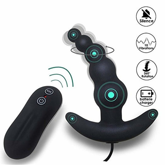 10 Frequency Vibrating Prostate Massager Anal Plug Vibrator Beads Butt Sex Toys Waterproof Powerful Wired For Men Couples - kinkykings